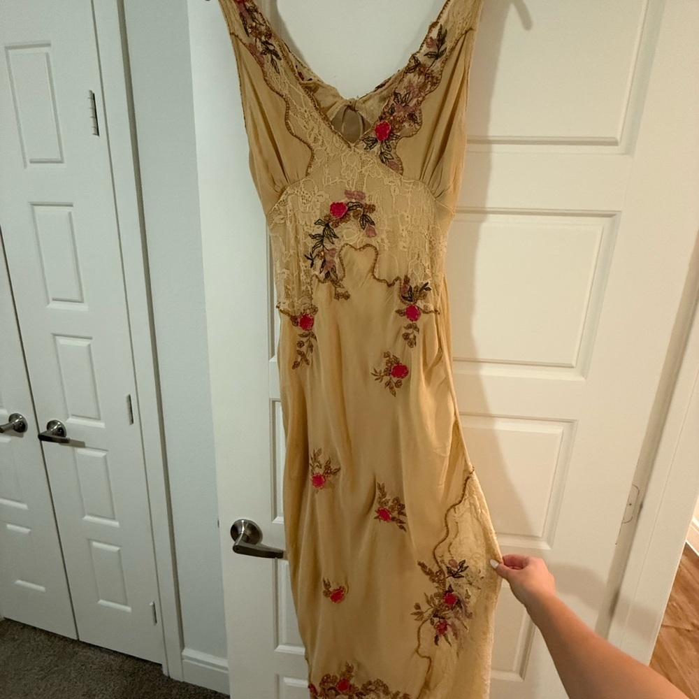 Free People Cream Floral Midi Dress, meet again - Picture 8 of 9